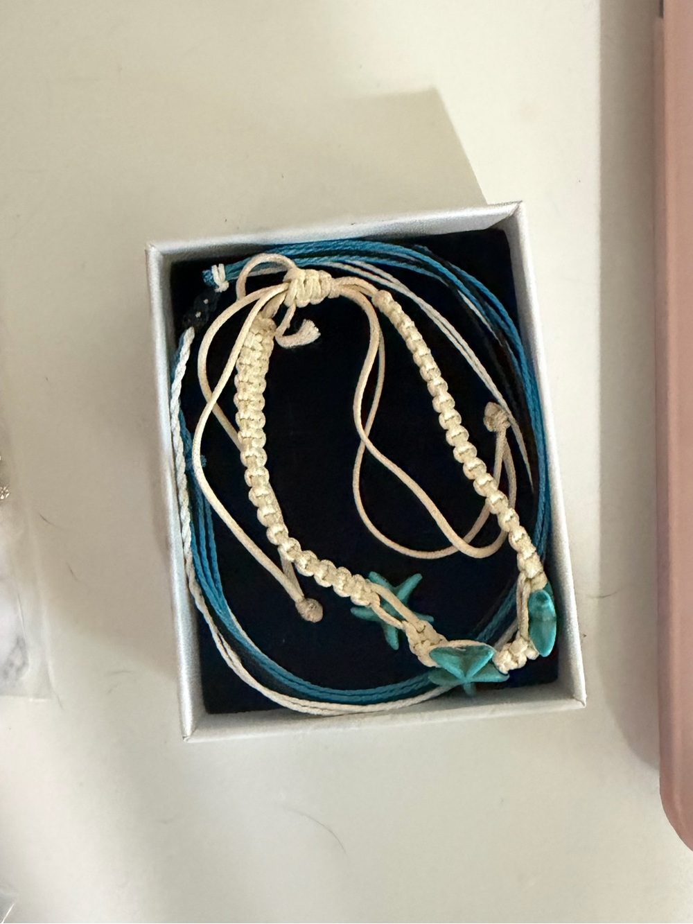 2 piece summer Anklet set + jewelry box
